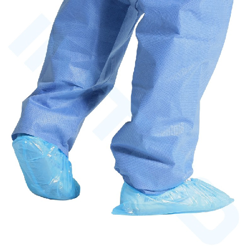 พลาสติกคลุมรองเท้า Shoes cover plastick สีฟ้า ห่อละ 50 คู่